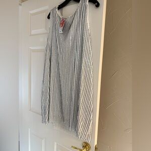 La Vie Style House Chic Black and White Striped Mini Dress